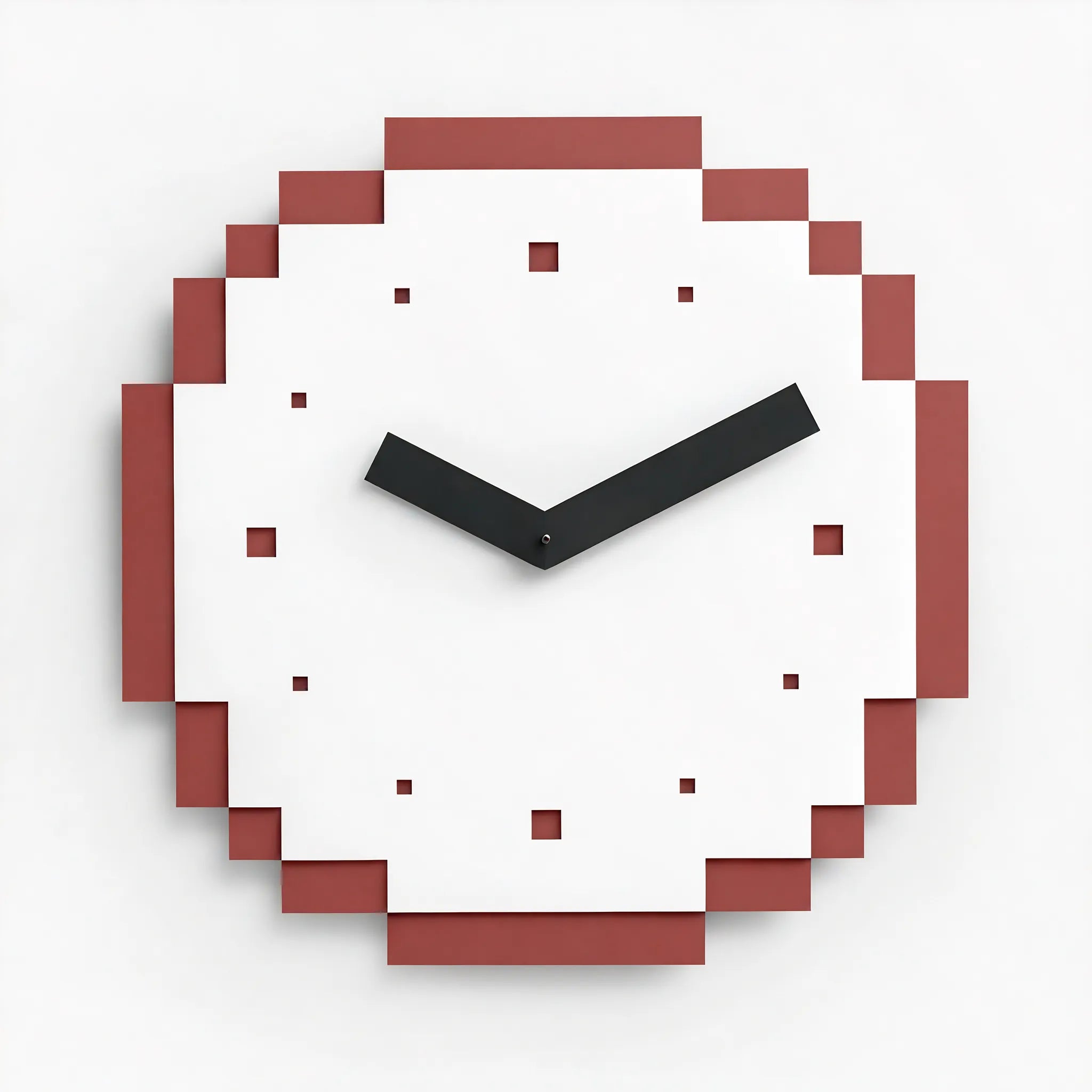 Pixel Wall Clock Aescraft Red Small(29cm)