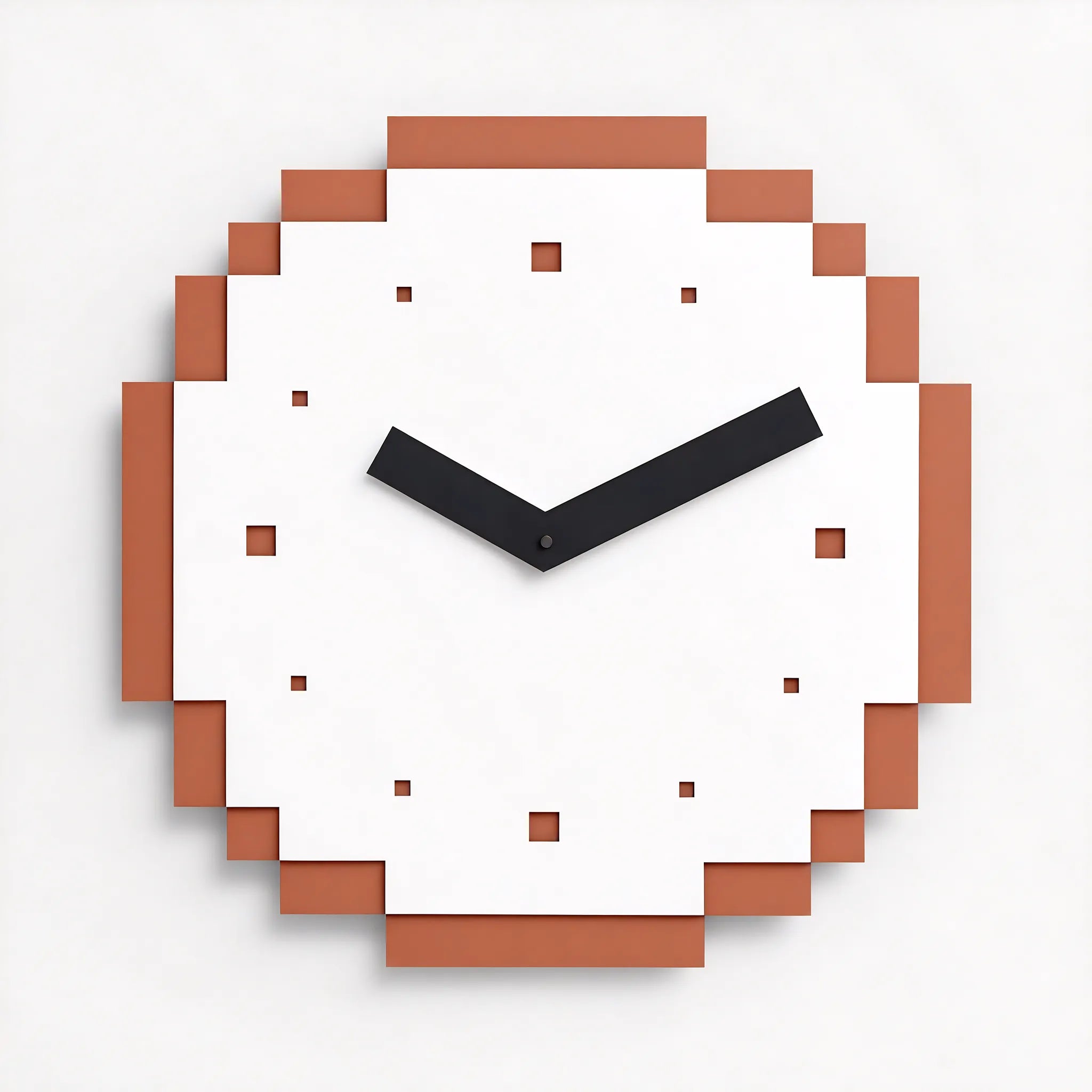 Pixel Wall Clock Aescraft Orange Large(40cm)