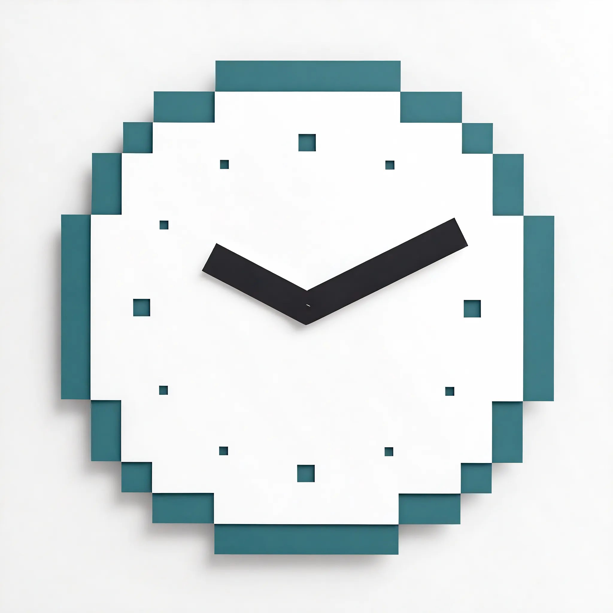 Pixel Wall Clock Aescraft Teal Large(40cm)