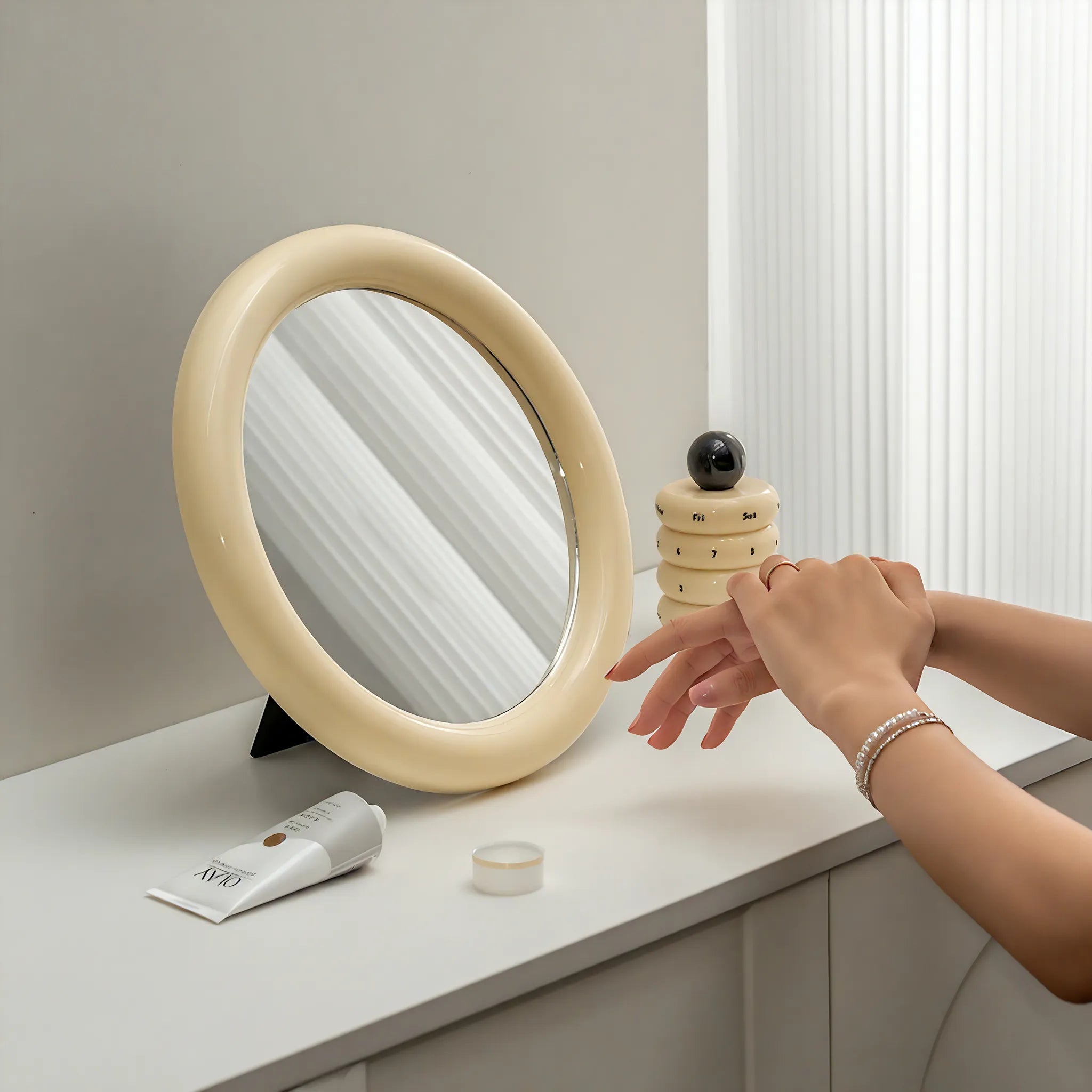 Reflections of Style – Scandinavian Round Mirror customized Aescraft   