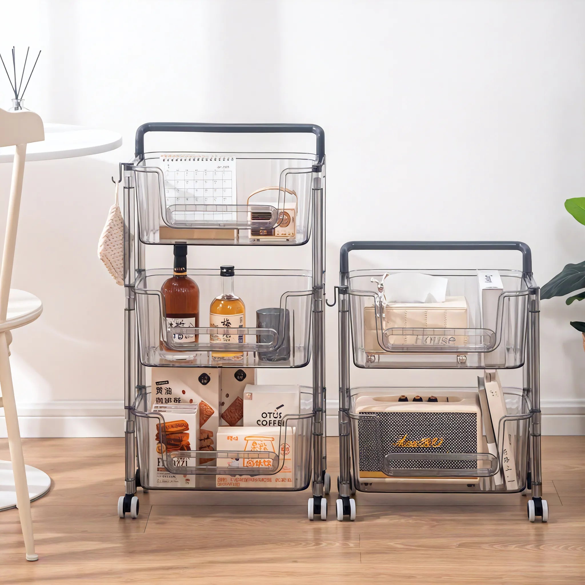 Roll & Stash: Modern Tiered Storage on Wheels Aescraft